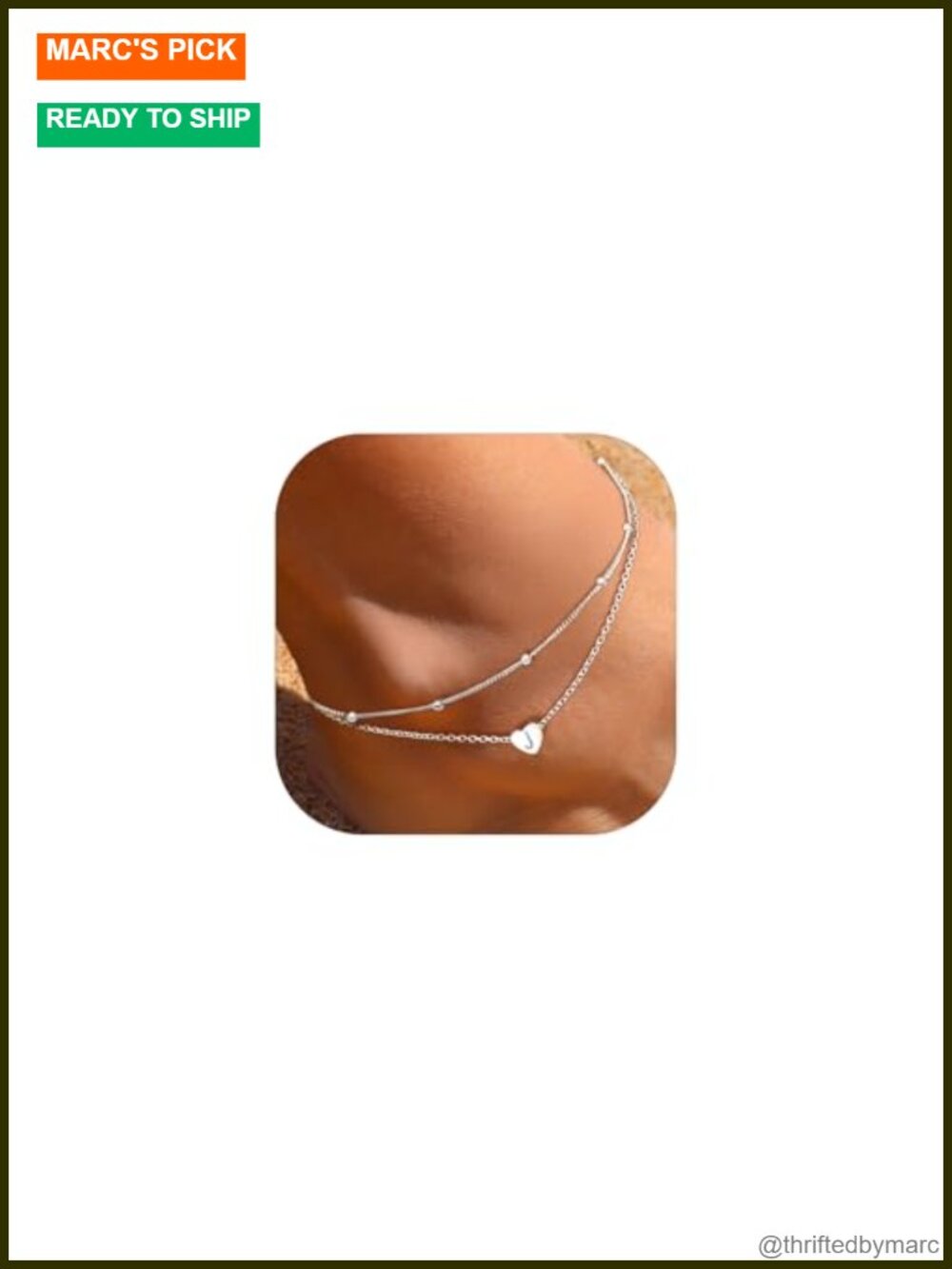 925 Sterling Silver Layered Heart Anklet for Women